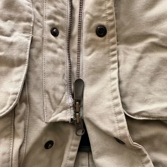 Nautica Mens Detachable Flannel Lining Zip/Snap Up Chore Barn Coat SZ L Tan - Picture 9 of 16